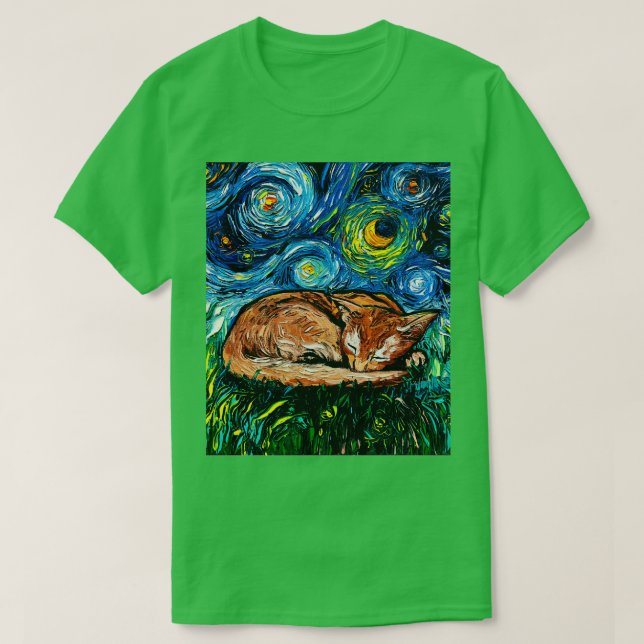 Sleepy Abyssinian Night T-Shirt (Design Front)