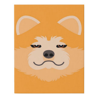 Sleepy Akita Inu Dog Face Faux Canvas Print