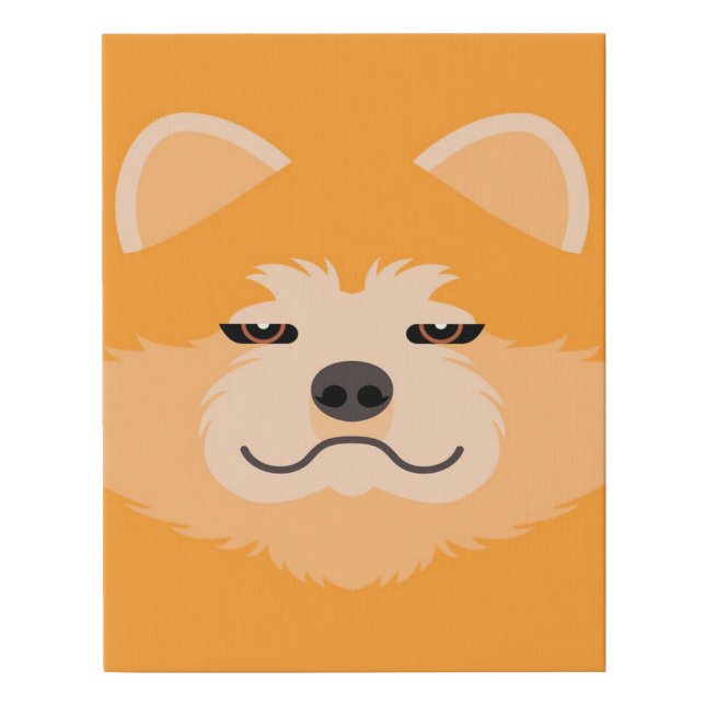 Sleepy Akita Inu Dog Face Faux Canvas Print (Front)