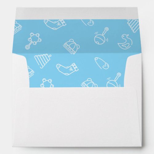Sleepy Angel  Minimal Blue Baby Shower Envelope