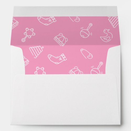 Sleepy Angel  Minimal Pink Baby Shower Envelope