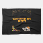 Sleepy animal ready for Halloween treats! Classic  Kitchen Towel