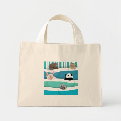 Sleepy Baby Animals Mini Tote Bag