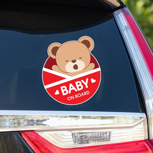 Sleepy Baby Bear Baby On Board Car Sticker (Creator Uploaded)
