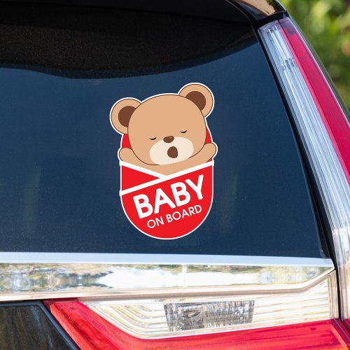 Sleepy Baby Bear Baby On Board Car Sticker