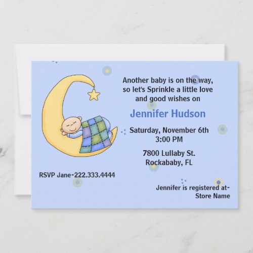 Sleepy Baby Boy Sprinkle Shower Invitation