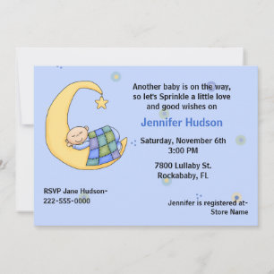 Sleepy Baby Boy Sprinkle Shower Invitation