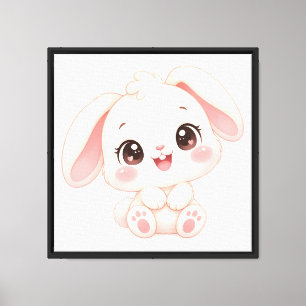 Sleepy Baby Bunny Canvas Print