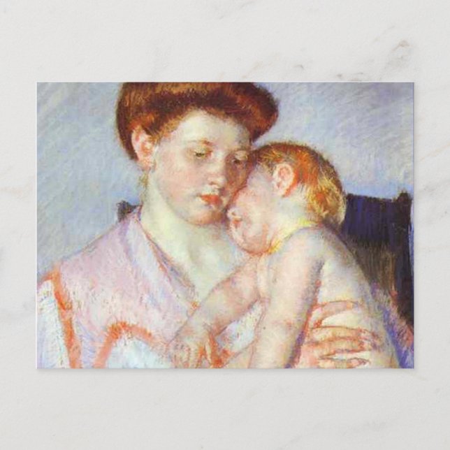Sleepy Baby. c. 1910, Mary Cassatt Postcard (Front)