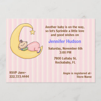 Sleepy Baby Girl Sprinkle Shower Invitation
