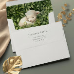 Sleepy Baby Lamb Watercolor Art Return Address Envelope<br><div class="desc">Add an extra touch of sweetness to your correspondence with these beautifully designed envelopes. Featuring a watercolor painting of a sleepy baby lamb nestled in lush greenery, these envelopes come with your return address printed on the flap. Perfect for baby shower invitations, thank-you notes, or just everyday use. The soft,...</div>