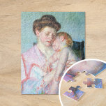 Sleepy Baby | Mary Cassatt Jigsaw Puzzle<br><div class="desc">Sleepy Baby (1910) by American impressionist artist Mary Cassatt. Original artwork is a pastel portrait of a mother holding her sleeping baby. 

Use the design tools to add custom text or personalize the image.</div>