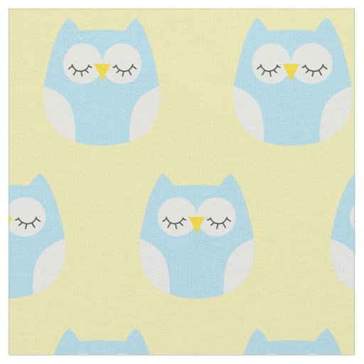 Sleepy Baby Owls Cute Nursery Decor Fabric