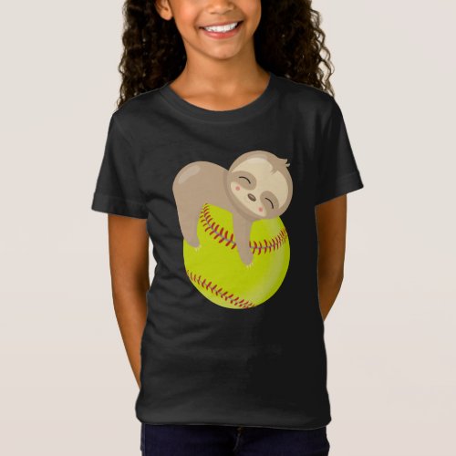 Sleepy Baby Sloth Softball T_Shirt