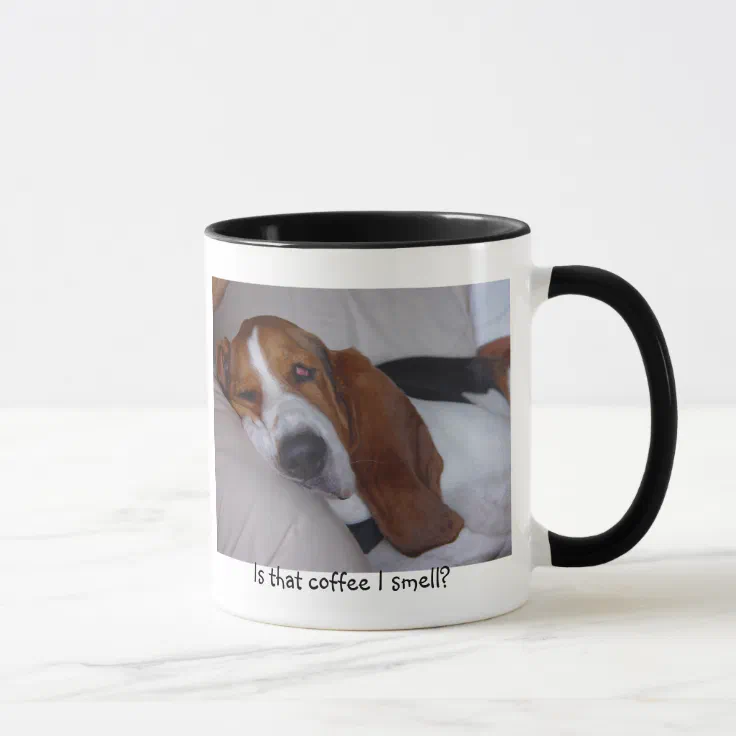 Mug Personnalisable Chien Basset Hound - Céramique Blanche - Marque CréaCat - Neuf
