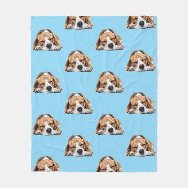 Sleepy Beagle Dog Blanket  (Front)