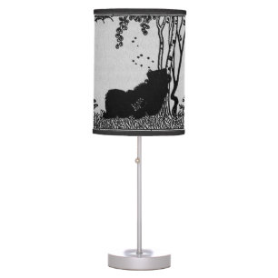 Sleepy Bear and Aspen Tree Cute Kids Storybook  Table Lamp
