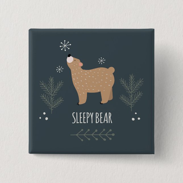 Sleepy Bear Button (Front)