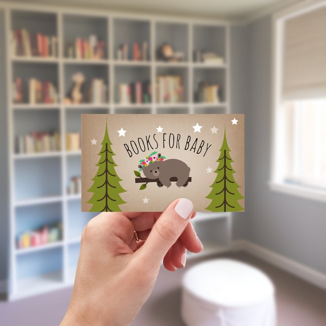 Sleepy Bear Cub Mountains Girl Book Request Enclosure Card (Creator Uploaded)