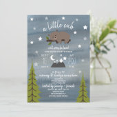 Sleepy Bear Cub  Mountains Watercolor Baby Shower Invitation (Standing Front)