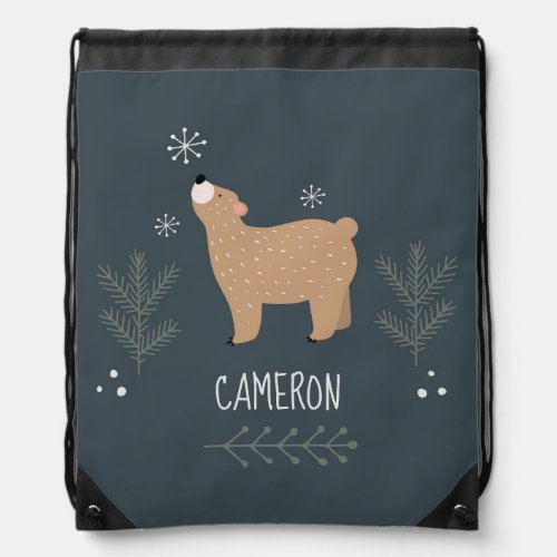 Sleepy Bear Drawstring Bag