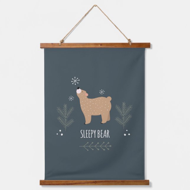 Sleepy Bear Hanging Tapestry (Front)