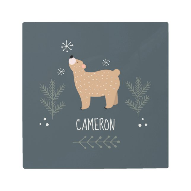 Sleepy Bear Metal Print (Front)