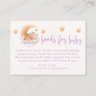 Sleepy Bear on Cloud Baby Girl Book Request Cards