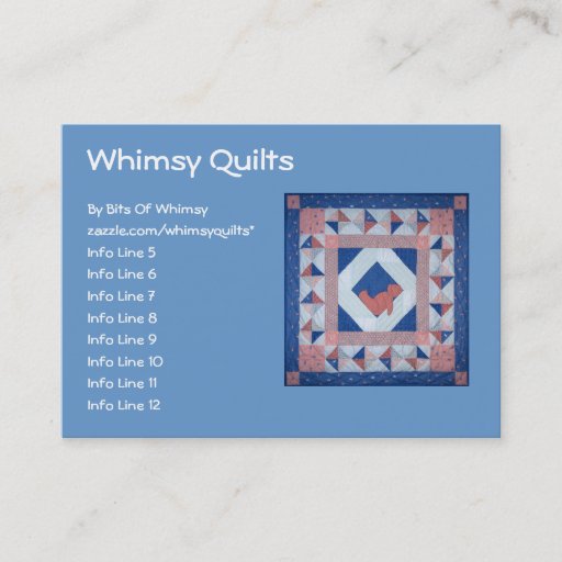 Customizable Sleepy Bear Quilt Business Card