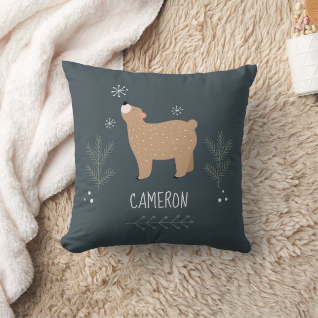 Sleepy Bear Throw Pillow (Blanket)