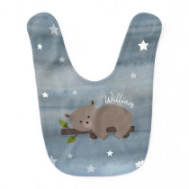 Sleepy Bear Watercolor Stars Bib Sleepy Bear Watercolor Stars Bib