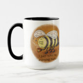 Sleepy Bee Morning Buzz with black handle Mug (Left)