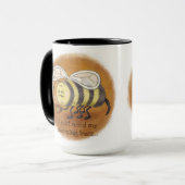 Sleepy Bee Morning Buzz with black handle Mug (Front Left)