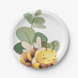 Sleepy Bee Paper Plate