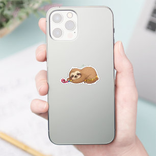 Sleepy Birthday Squad Sloth with Party Horn Sticker