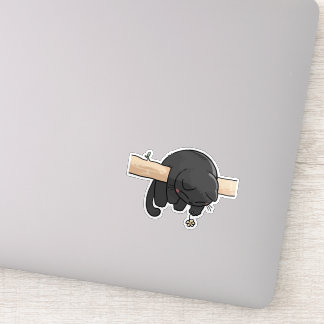 Sleepy Black Cat Cute Sticker