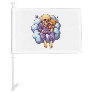 Sleepy Bones � Cute & Funny Bedtime Skull Car Flag