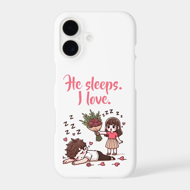 Sleepy Boy and Girl with Flowers Case-Mate iPhone Case (Back)