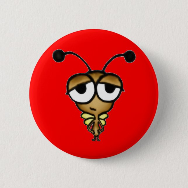 Sleepy Bug Pinback Button (Front)