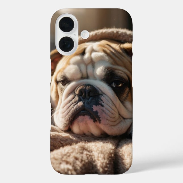 Sleepy Bulldog Case-Mate iPhone Case (Back)