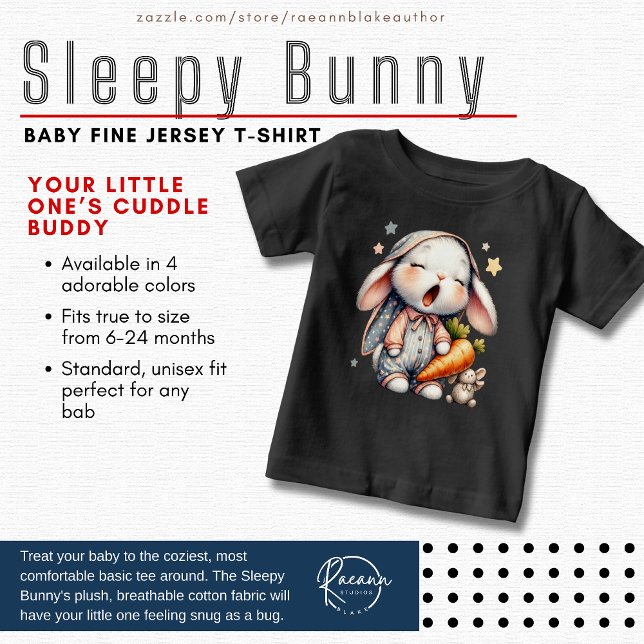 Sleepy Bunny Baby Fine Jersey T-Shirt (Creator Uploaded)