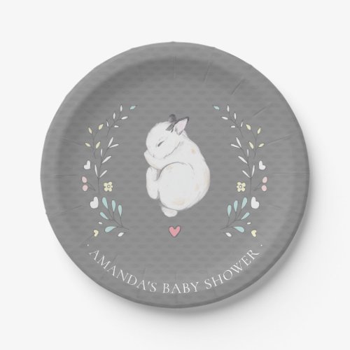 Sleepy Bunny Baby Shower 7 Plate