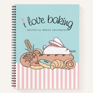 Sleepy bunny bakery personalized recipe cookbook