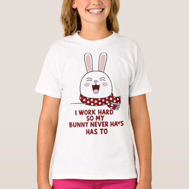 Sleepy Bunny T-Shirt – Cozy Minimalist Rabbit Desi (Front)
