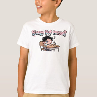 Sleepy But Present Funny Back to School Student T-Shirt