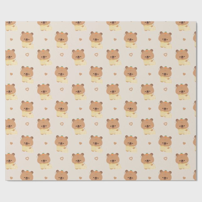 Sleepy Capybara Wrapping Paper (Flat)