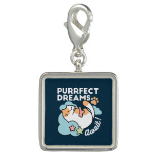 Sleepy Cat Hugging Star – Purrfect Dreams Cute Cat Charm
