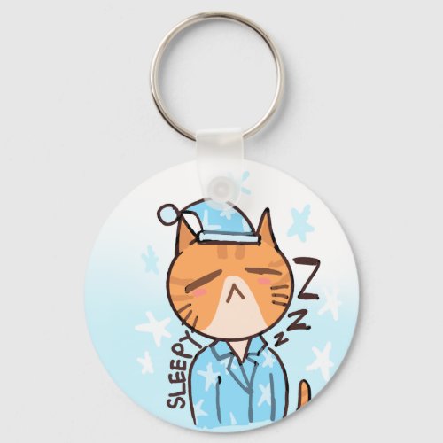 Sleepy cat keychain