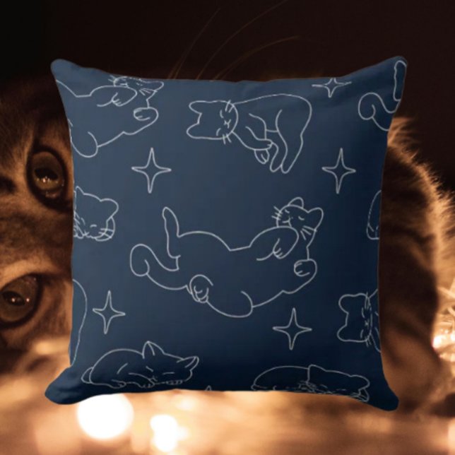 Sleepy Cat Lover Throw Pillow – Cozy Pattern (Creator Uploaded)