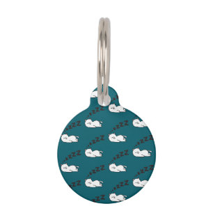 Sleepy cat pet ID tag